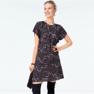 CAbi Muse Floral Print Flutter Sleeve Dress